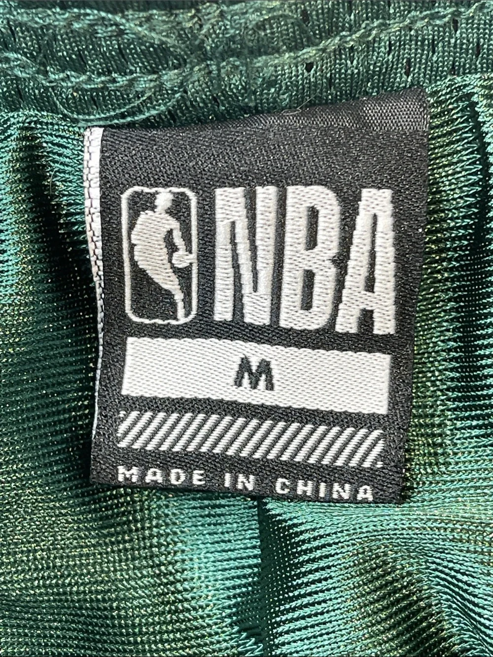 NBA Dark Green Mesh LINED Basketball Shorts with White Trim MENS SIZE M